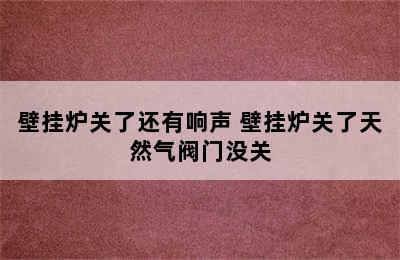 壁挂炉关了还有响声 壁挂炉关了天然气阀门没关